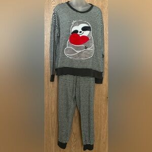 Secret Treasures Women's Two-Piece Sloth Pajamas Set Size Large (12-14)